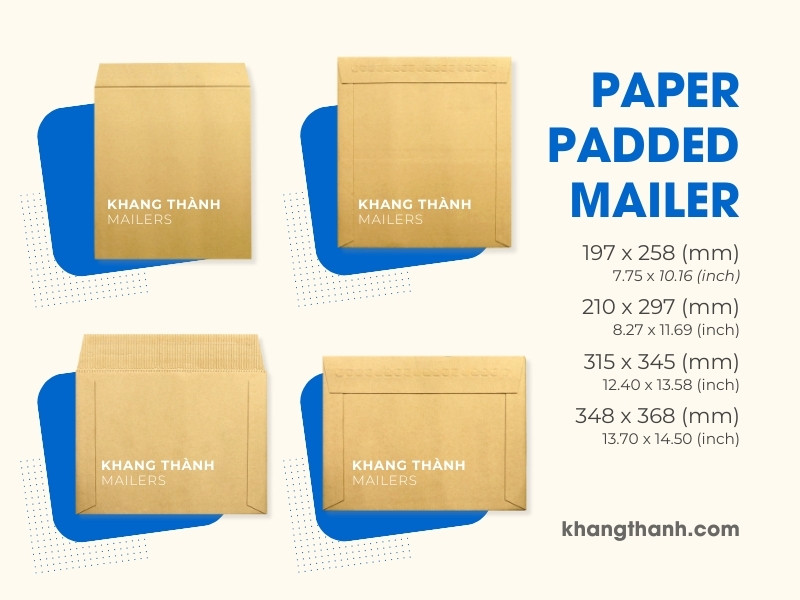 4 Paperpadded mailer sizes in delivery services
